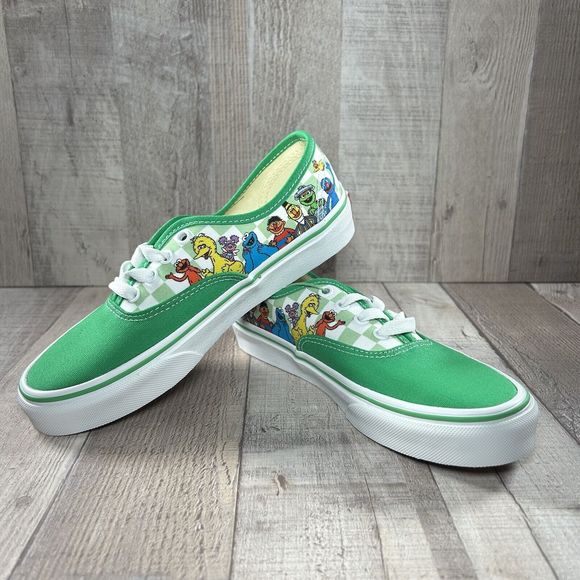 Vans X Sesame Street Authentic Boys Little Kids Pre School Shoes Green Size 3Y - Picture 5 of 16